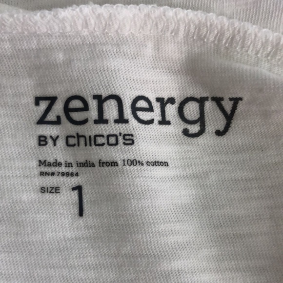 Zenergy Gold Chain Printed White Tee Plus Size 1X - Picture 7 of 11